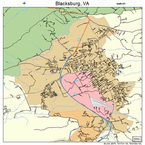 Printable Map Of Blacksburg Va